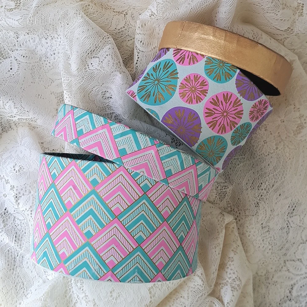 Cute Round Decorative Paper Storage Gift Box 6